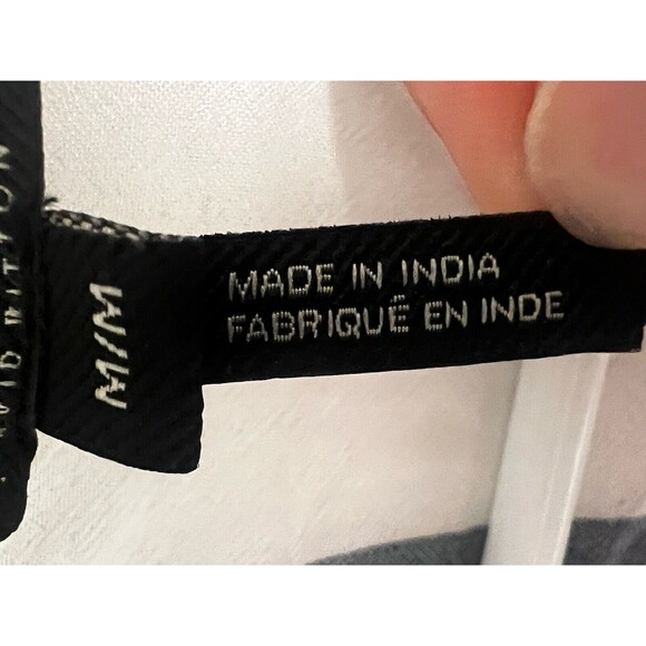 Buffalo David Bitton Top Medium Blue White Stripe Tie Front Button Shirt - Picture 5 of 6